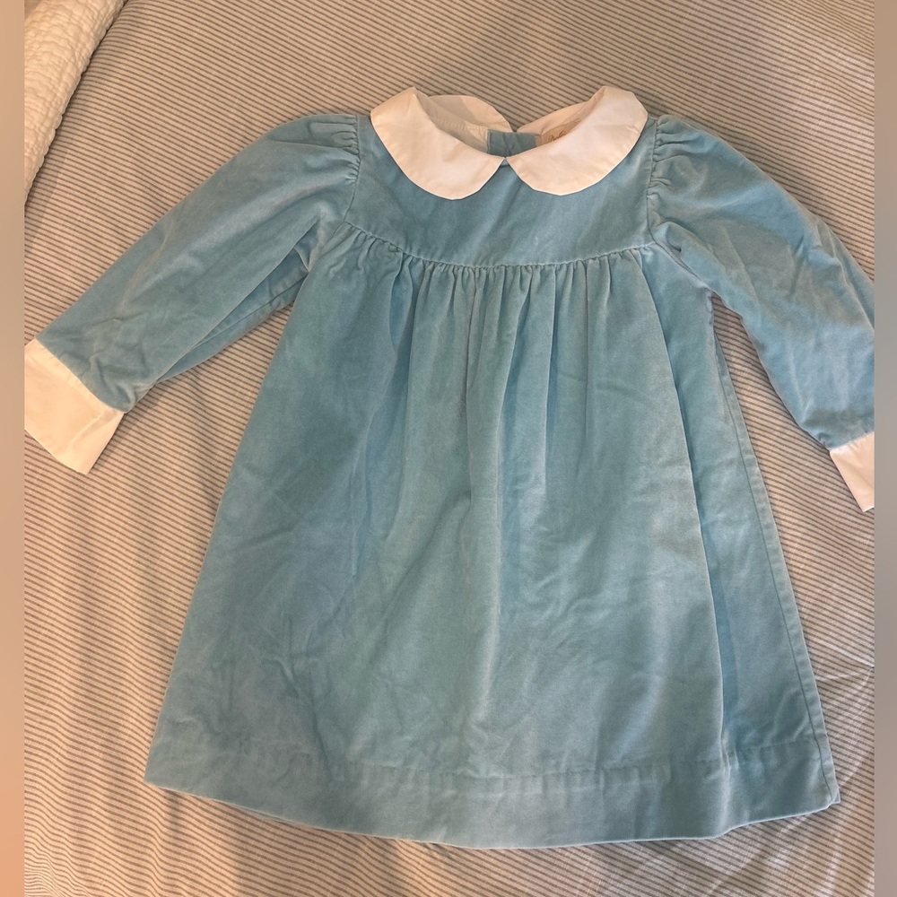 TBBC Blue Peter Pan Collar Velvet Dress